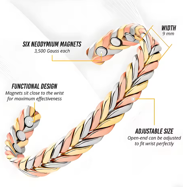 Premium Copper Magnetic Wristband – Adjustable Design