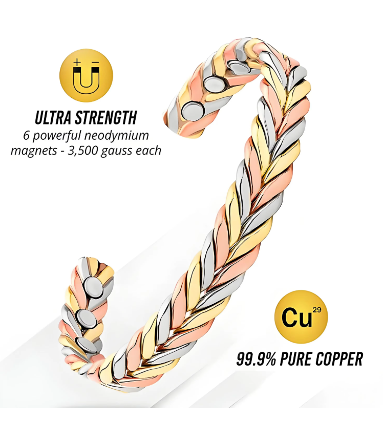 Premium Copper Magnetic Wristband – Adjustable Design