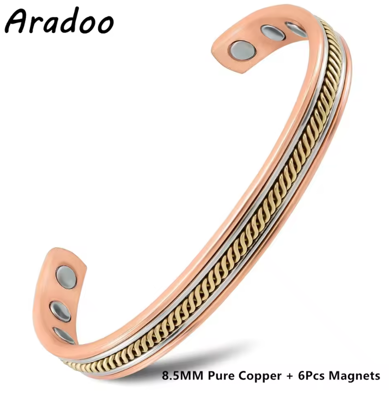Premium Copper Magnetic Wristband – Adjustable Design