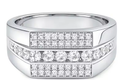 Premium Triple-Row Paved Men's Band Ring