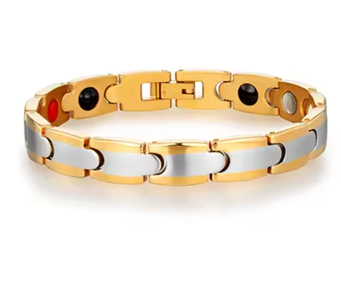 Premium Men’s Gold-Tone Titanium Steel Magnetic Bracelet